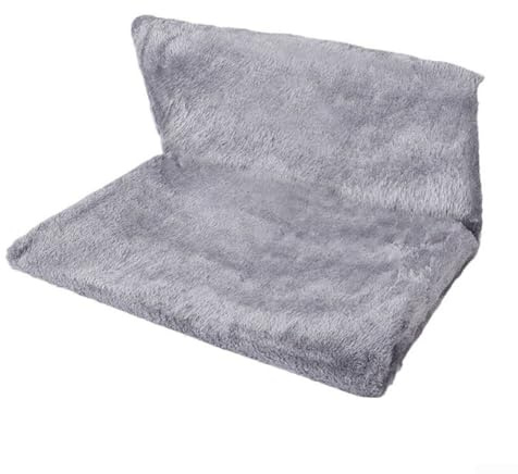 Hängendes Katzenbett für Heizkörper, faltbares Design, mit weichem Villus Material und Metallstütze, Grau