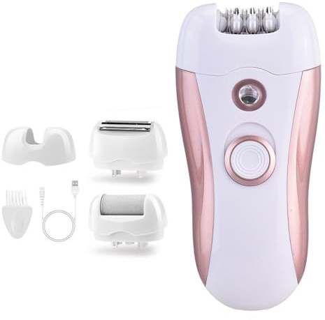 Kavolet 3-in-1 Elektrisches Haarentfernungsgerät, Effizienter Trimmer für Damen-Intimbereiche, Bikinizone, Fußschleifer, Entfernung Abgestorbener Haut (Rosa)