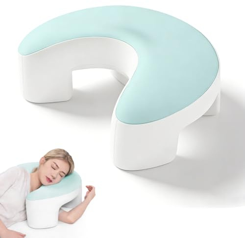 Almohada cervical ergonómica de espuma viscoelástica para dormir de lado con sisa, soporte ortopédico para cuello y hombros, también adecuado para espalda y boca abajo. Con funda lavable