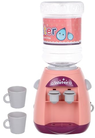 Alasum Mini Dispensador de Agua Eléctrico, Juguete de Cocina con Doble Salida, Plástico Seguro, Color Rosa, Tamaño Pequeño, sin Batería, Adecuado para Juego de Simulación