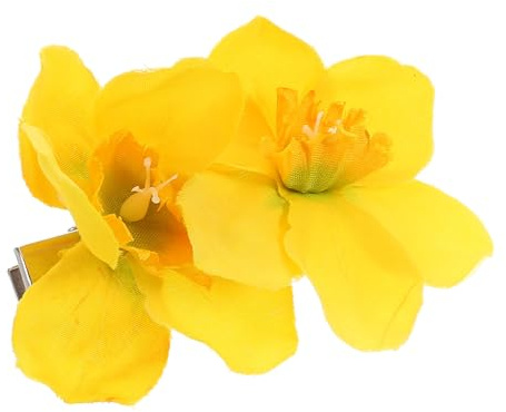 PRETYZOOM Pinza Cabello Flor de Narciso Amarilla, Accesorio Floral de Plástico Elegante para Sujetar Flequillo y Uso en Ocasiones Variadas