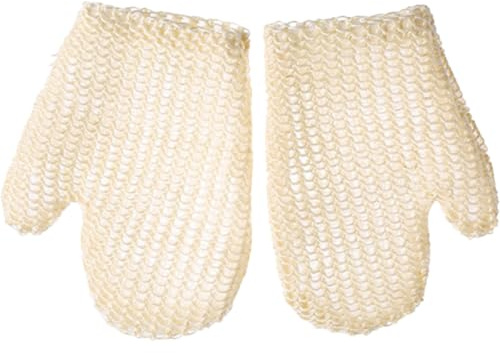 Angoily Guantes Exfoliantes para Limpieza Corporal 2piezas Ducha de Sisal Natural y Exfoliación Profunda Espuma Rica Ideales para Adultos Unisex