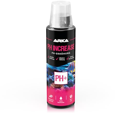 Meerwasser pH Plus 236 ml – zur sicheren Anhebung niedriger pH-Werte im Aquarium – Wasserpflege mit Elektrolyten für Riffaquarium, Fische, Korallen & Garnelen – ARKA pH Increase