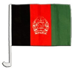 Flaggenfritze® Afghanistan Autofahne 30 x 43 cm – Autoflagge für Autokorso, Public Viewing, Sportevents und Deko