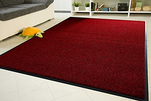 Extra Large Big Dark Red Hardwearing Heavy Duty Black PVC Edge Pile Top Rubber Barrier Entrance Door Kitchen Utility Dust Floor Long Short Narrow Hall Hallway Runners Mats Rugs 60cm x 180cm
