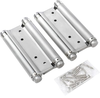 KATSU Bisagras de Resorte de Doble Acción de 6 150mm, 1 Par con Tornillos Bisagras de Acero Inoxidable para Puertas Batientes Dobles para Puertas Internas y Externas de Cocina de Salón 54611060