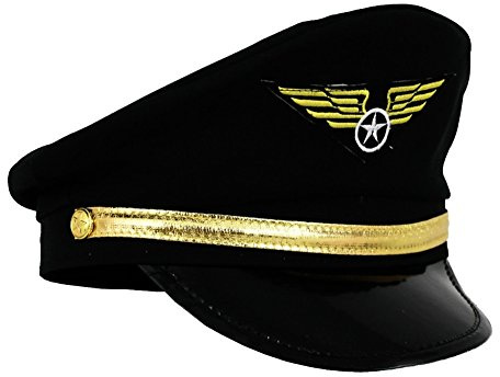 I LOVE FANCY DRESS Une Casquette Noire de Pilote de Ligne pour Adulte. Ideal pour Les enterrements de Vie de garçon.