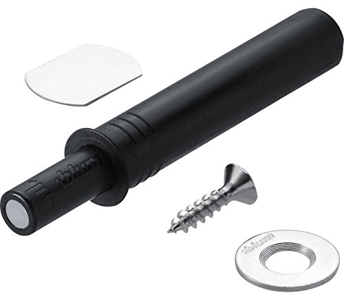 Gedotec Druck-Schnäpper Möbelschnäpper TIP-ON 956.1004 Kurzversion mit Magnet | schwarz | Blum Tür-Schnapper mit Ausstoßweg 17 mm | Push-to-Open Öffnungsunterstützung | 1 Set - Drucköffner Schrank-Tür
