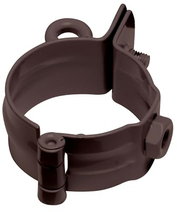 INEFA Rohrschelle mit Gewinde DN75 / 75mm, Dunkelbraun Fallrohrschelle verzinkt, Dachrinnenzubehör, einfache Montage, Made in Germany