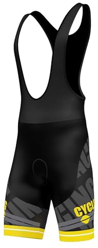 FDX Pantaloncini da Ciclismo da Uomo, Imbottiti in Gel 3D con Bretelle in Rete e Fasce in Silicone sulle Cosce, Calzamaglia Estiva Traspirante con vestibilità ottimale