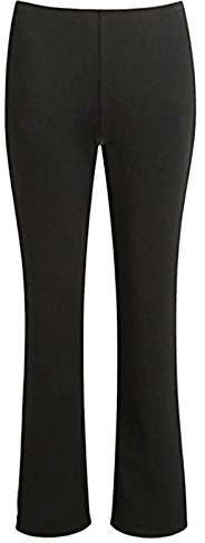 MyShoeStore Pack of 2 Ladies Bootleg Trousers Women Boot Cut High Rise Stretch Soft Finely Ribbed Pull On Nurse Carer Work Bottoms Elasticated Waist Boot Leg Pants Plus Big Size(Black, 14/31)