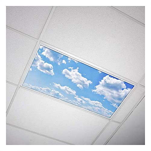 OCTO LIGHTS Fluorescent Light Covers Cloud Sky Panel for Ceiling Lights, Light Covers for Ceiling Lights Classroom 2x4 (22.38x46.5) Backlit Film Insert for Fluorescent Light Fixtures (Pack of 1)
