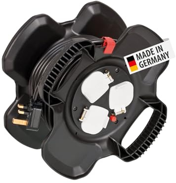 Brennenstuhl Bobina de cable de goma X-Gum (15 m, mezcla especial de goma, para uso en interiores, fabricado en Alemania)