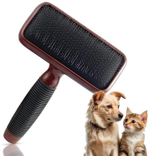 Kenchii Medium Slicker Brush for Dogs, Detangling and Loose Fur