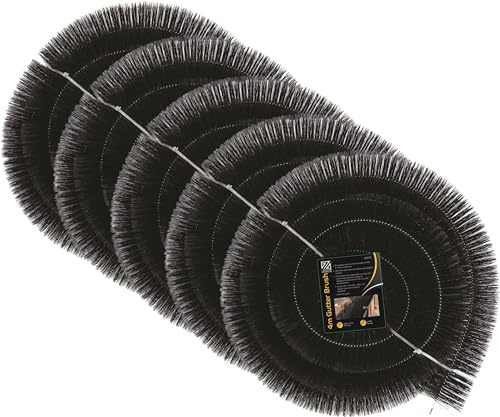 ZYBUX - Gutter Brush Bristle Guard Leaf Debris Filter, Easy Installation for Debris Filtering and Adapts to Any Shape, Drain Down Pipe Gutter Cleaning Tools, Black 4 Metre (5)