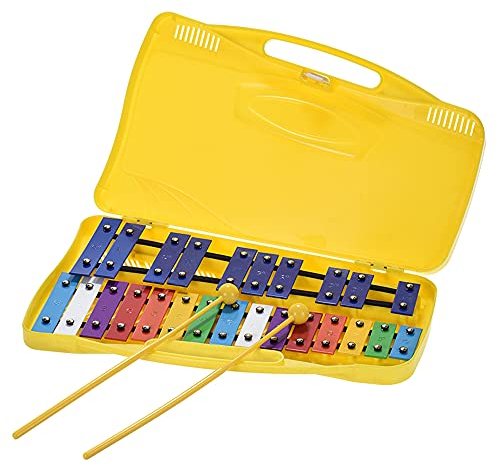 Btuty Glockenspiel mit 25 Tönen, Xylophon, Percussion, Musikunterricht mit 2 Schlägeln, Handkoffer