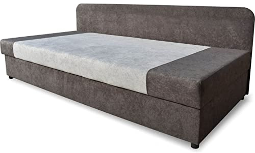 bonni Polsterbett SIDA 80x180cm Bett mit Bettkasten Boxspringbett mit Stauraum Einzelbett Jugendbett Stauraumbett (Graphit/Grau)