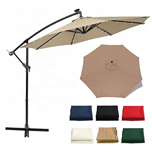 Bueuwe Sonnenschirm Ersatzbezug 3m 6/8 Streben, Sonnenschirm Bespannung Ersatzbespannung, UV-Schutz Wasserdicht Windfest Stabil Ersatz-Sonnenschirm für Balkon, Garten, Pool,Grün,8 Streben