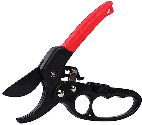 Garden Secateurs, 8 Inch Ratchet Anvil Pruning Shears Heavy Duty SK5 High Carbon Blades Hand Pruners Tools