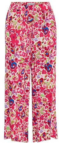 Ichi IHMARRAKECH Damen Hose Stoffhose gemustert Eingrifftaschen Regular fit, Größe:M, Farbe:Love Potion Flower Aop (202925)