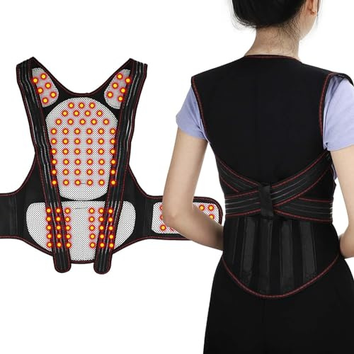 Magnetischer Stützgürtel Für Den Gesamten Rücken Turmalin Selbsterwärmende Therapie Schmerzlinderung Schulter Taillenstütze Beheizte Weste Schulter Lendenwirbelsäule Rückenhaltungskorrektur ( Color :