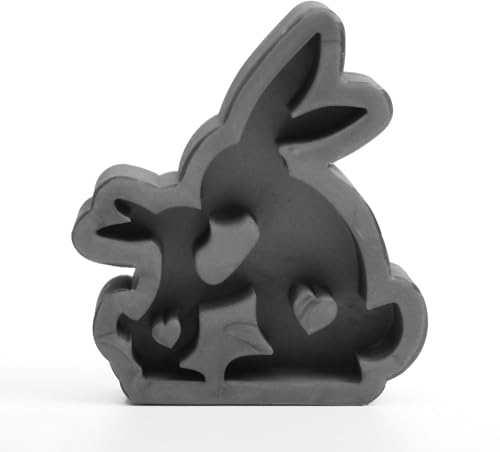 Handgefertigte 3D Silikon-Form „Hasenmama“ zum Basteln handgegossener Deko (M)