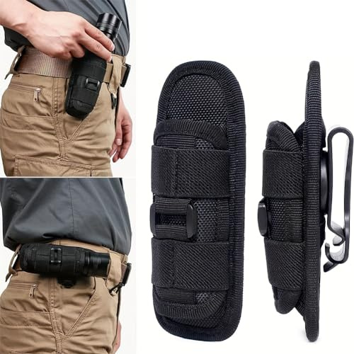 Taschenlampen Holster,Taschenlampe Tasche Gürtel,Nylon Taschenlampe Holster,Taschenlampe Tasche Halter,Taschenlampenhalter,Molle LED Taschenlampen Holster mit 360° Drehbarem Clip für Camping Wandern