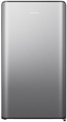 Hisense RR106D4CDE Frigorifero silver shadow a porta singola con design curvilineo, zona congelatore a 3 stelle, 82 L, classe E