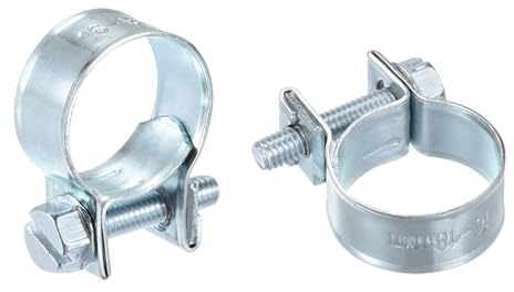 sourcing map 15Pcs Fuel Line Pipe Hose Clamp Clip, 16-18mm Fuel Injection Hose Clamp Adjustable Pipe Hose Clip Tube Clamps for Plumbing Automotive and Industrial
