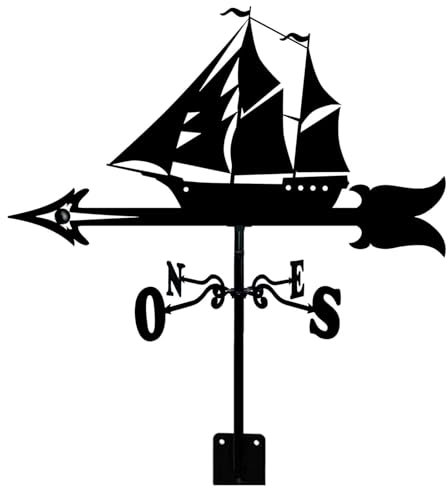 Wetterfahne, Segelboot-Form, Wetterhahn & Metall-Wetterfahne, Dekoration & Windrichtungsanzeige, Edelstahl-Richtungsanzeiger & Metalldekorationen, Geschenk für den Außenbereich, Dachgarten