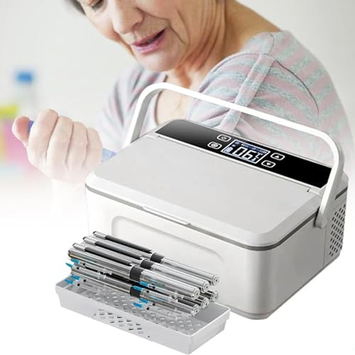 Frigo Insuline pour Voyage Glacière à insuline pour réfrigérateur portable, thermostat 0-18 ℃, petite boîte de voyage, stockage d'interféron pour réfrigérateur électrique