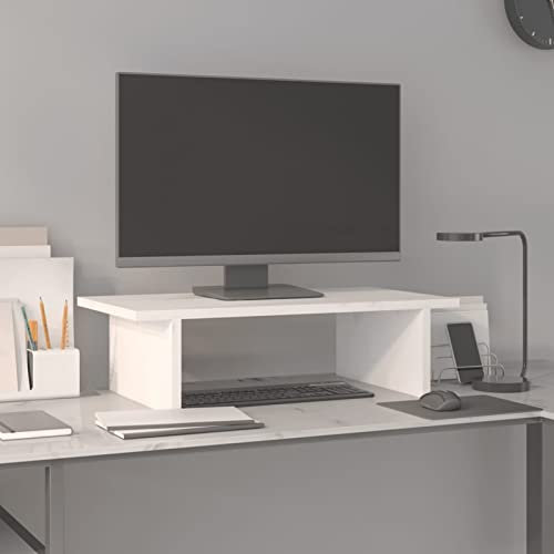 ZEYUAN Monitorständer Weiß 50x27x15 cm Massivholz Kiefer, Monitor Erhöhung, Schreibtischaufsatz, Monitor Erhöhung Schreibtisch, Bildschirm Erhöhung, Schreibtisch Regalaufsatz - 813975