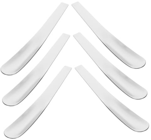Amosfun 6pièces Cuillères à Soupe Acier Inoxydable Cuillère Mini Longue Plate Pour Café Thé Dessert Et Œufs Accessoires De Cuisine Pour Maison Et Restaurant