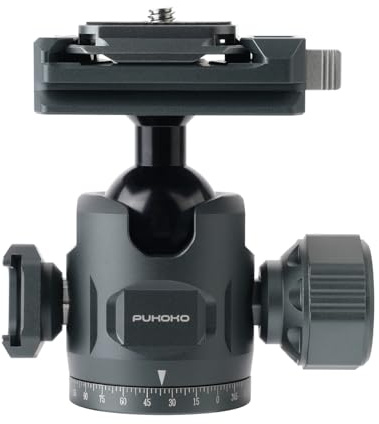 PUKOKO Testa Girevole 360° con vite 1/4 pollice, rotazione fluida
