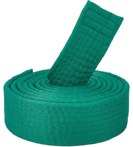 CREATCABIN Grüner Jiu Jitsu Gürtel Polyester Kampfsport Gürtel Judo Jiu Jitsu TKD Aikido Einheitlicher Ranggürtel Lang Weich Universelle Passform Gürtel Taekwondo Für Sport Trainingsausrüstung 220cm