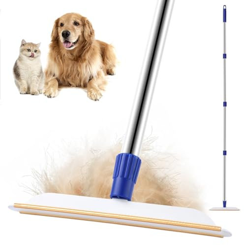 Carpet Rake for Pet Hair Removal with Long Handle, Carpet Scraper Pet Hair Remover Brush, Dog Cat Fur Remove Broom for Rug, Furniture, Couch, Stairs