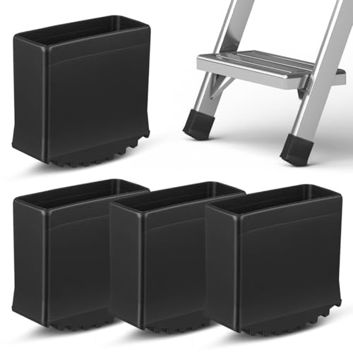 DOITOOL Coperture Piedi Scala in Gomma Antiscivolo 4 Pezzi 2.76X2.76X1.38 Pollici Pad Resistente All'Usura Per Protezione Piedi Scala E Pavimenti Con Isolamento Acustico E Stabilità Migliorata