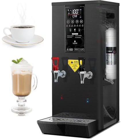 Erogatore di acqua calda, scaldabagno elettrico commerciale, macchina per acqua calda, acciaio inossidabile, grande capacità, riscaldamento rapido da 2500 W per ristoranti, hotel, uffici,Black