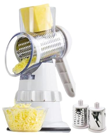 Râpe à fromage, râpe à légumes avec 2 lames de tambour, râpe à tambour pour couper plus rapidement et facilement, coupe-légumes idéal pour le fromage, les concombres, les carottes, les noix, etc.