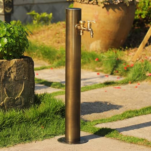 GSATREY Wassersäule, Garten Wassersäule, Vertikale Garten Wassersäule aus Edelstahl 304, Standbrunnen Antik, für die Bewässerung und Reinigung des Gartens(50cm/19.7in)