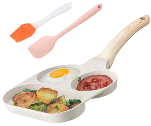 Sartén de huevo, sartén de huevo recubierta de teflón, sartén envolvente para una distribución uniforme del calor en el hogar vida al aire libre cocina restaurantes estufa de gas