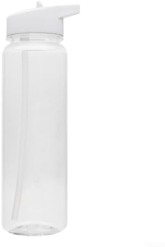 YJDOORPLAY 750ml Leakproof Sports Water Bottle for Outdoor Activities Portable Drink Mug Straw Top Lid Shatterproof Clear Appearance Comfortable Handle(White)