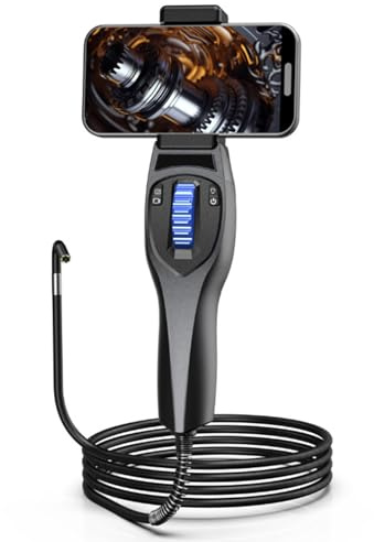 Endoskopinspektionskamera, tvåvägs 360° artikulerande boreskop, högtemperaturskydd endoskopkamera med 6 LED-lampor, 6,2 mm IP67 vattentät sond, kompatibel med Android/iOS-telefon1 M/3.28