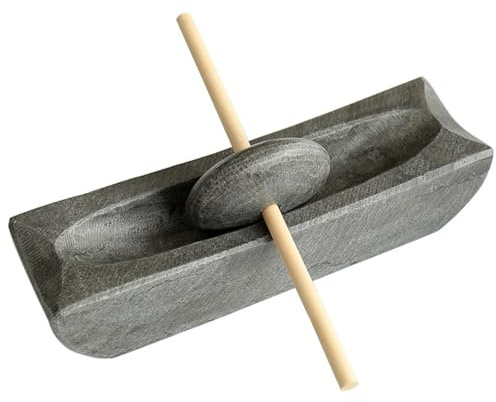 Molinillo de especias, molinillo de mano, juego de mortero de piedra azul para té, granos de café y más, diseño tradicional de la dinastía Song, perfecto para triturar y moler