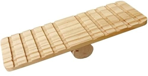 Hamster Cage Climbing Platform, Rodent Seesaw Bridge with Ladder-Hammock Layout : Multi-Level Wood Support | Daily Movement Resting/Habitat Enrichment for Hamster/Gerbil/Ferret/Guinea Pig