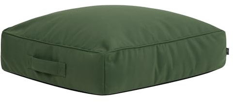 Icon Solus Hocker, Khakigrün, Wasserabweisender Stoff, Indoor Outdoor Sitzsack, Sitzpuff, Pouf Hocker mit Füllung, Riesen Fußhocker für das Wohnzimmer, Schlafzimmer, Garten