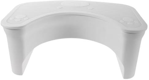 PENIKOKO Tabouret de Toilette Antidérapant Épais Blanc, Marchepied Salle de Bain Portable avec Base Stable, Repose-pieds Ergonomique pour Confort et Posture Améliorée, pour Usage Quotidien