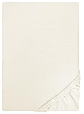 Traumhaft Schlafen - Castell - Markenbettwäsche 0077113 Spannbetttuch Jersey Stretch 1x 180x200 cm - 200x200 cm, Natur