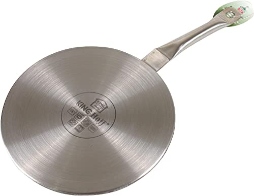 Kinghoff KH-4823, diffusore di calore, adattatore ad induzione, da 23 cm, per fornelli a gas o elettrici, Acciaio inossidabile, 19 cm