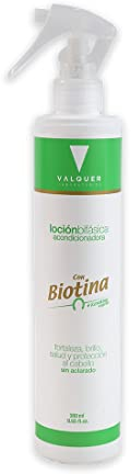 Valquer Loción Bifásica Acondicionadora con Biotina y Keratina Vegetal | Acondicionador Sin Aclarado en Spray | Fortalece, Desenreda y Aporta Brillo a Todo Tipo de Cabello| Vegano | 300 ml